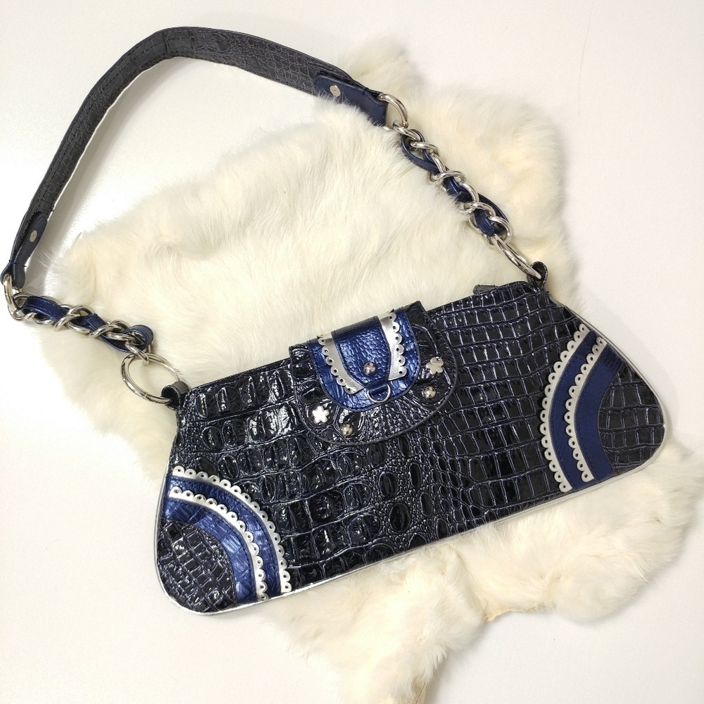 Star blue embellished shoulder bag